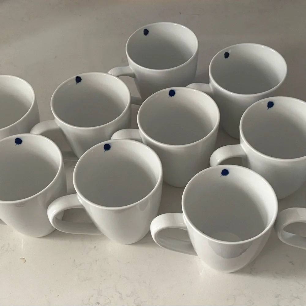 West Elm Blue Splatter Mugs - 10